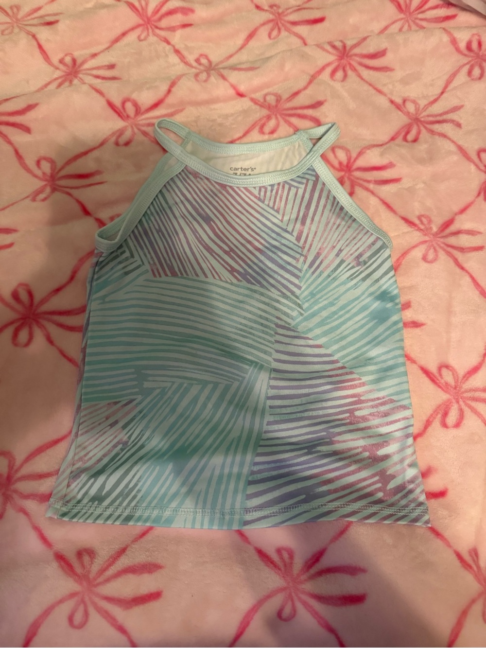 Carter's Girls' Mint, Lavender & White Striped Halter Tank